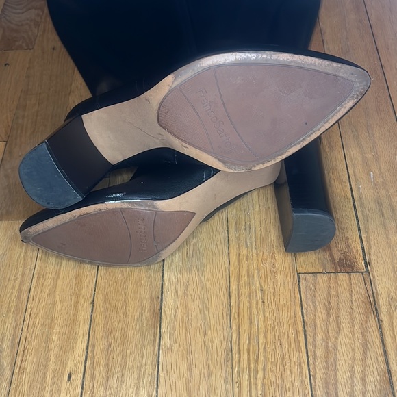 Franco Sarto Pointed Toe Black Kolette Leather Boots Heels Size 11 - Picture 6 of 11